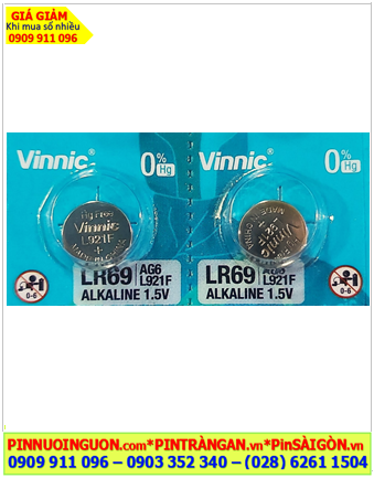 VINNIC L921F, AG6 _Pin cúc áo 1.5v Alkaline VINNIC L921F, AG6, LR69  chính hãng 